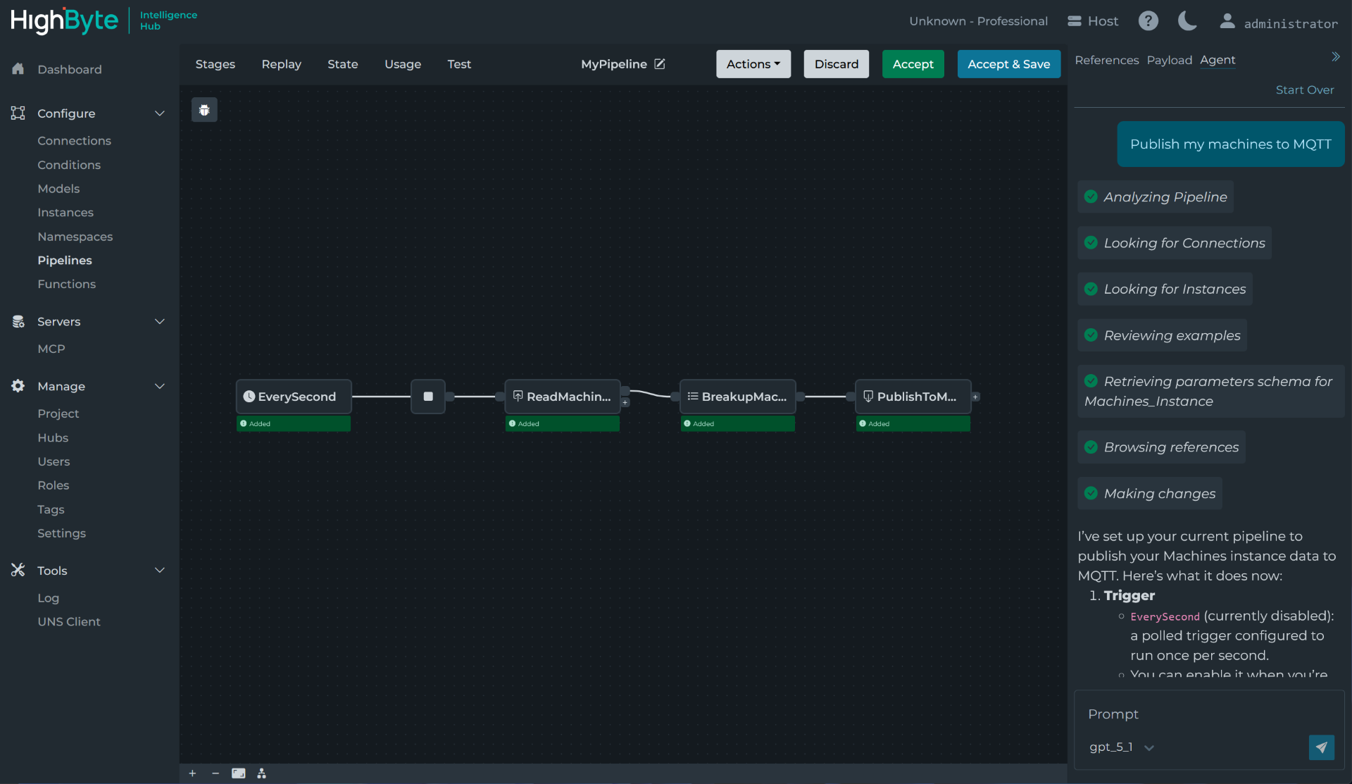 Agent results review mode example