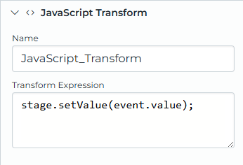 JavaScript Stage Transform