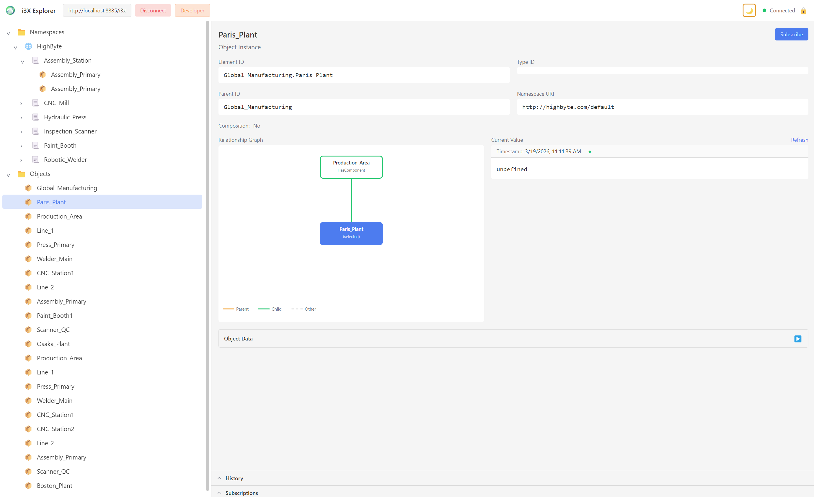 i3X Explorer Example