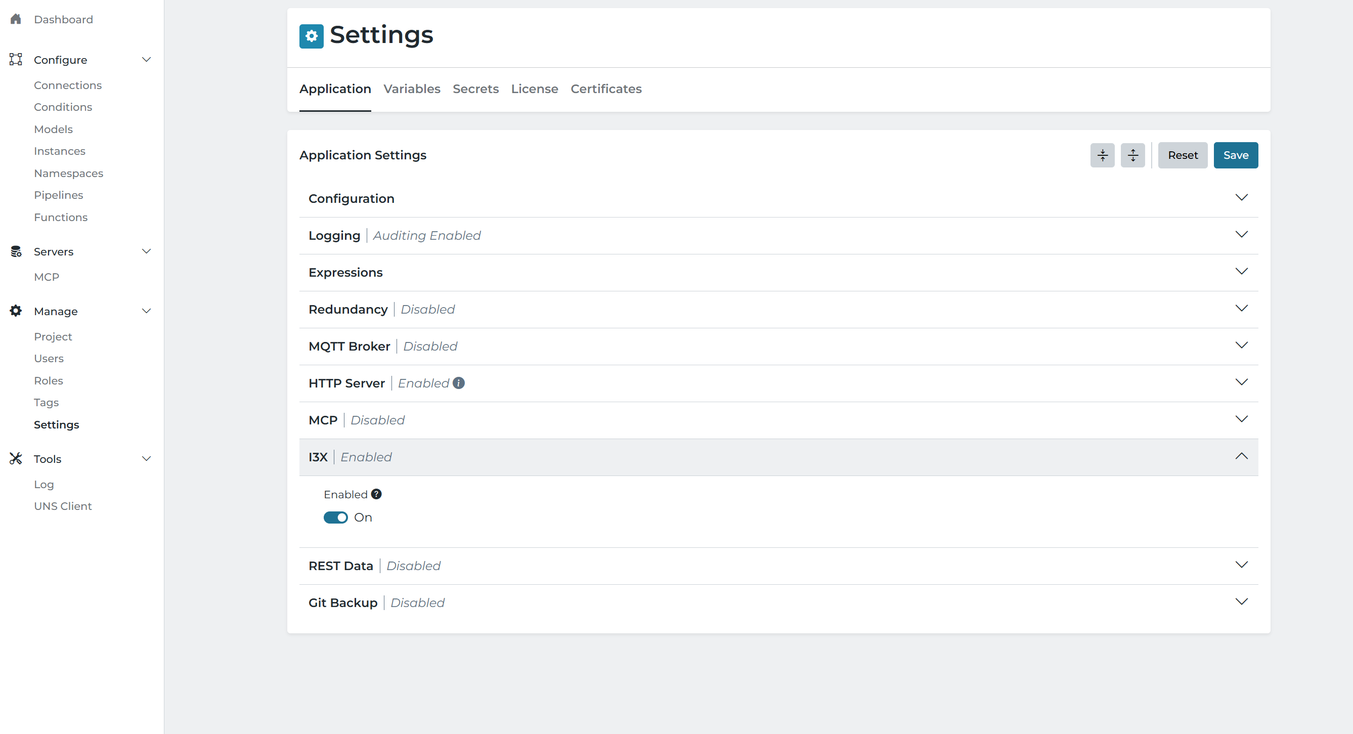 Enable i3X Server