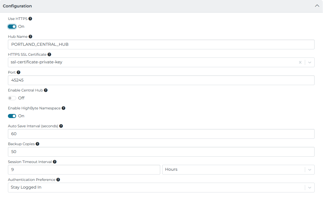 Configuration Settings
