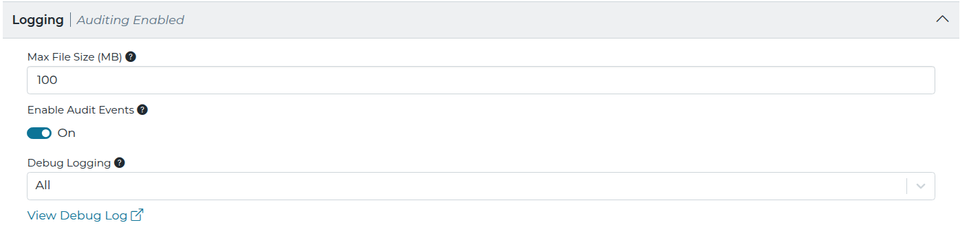 Logging Settings