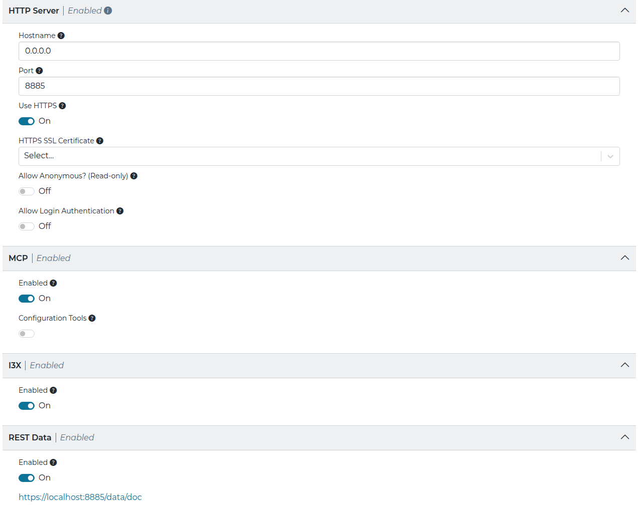 HTTP Server Settings